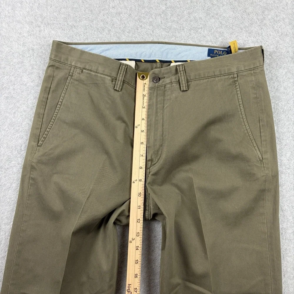 Polo Ralph Lauren‎ Pants Men 34x34 (Fits 36x32) Green Stretch Cotton Twill Chino